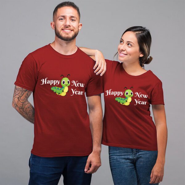 8. Custom Cotton New Year T-shirts For Couple