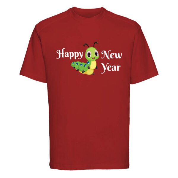 8. Custom Cotton New Year T-shirts - Red