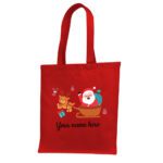 8. Custom Name Christmas Tote Bags - Red