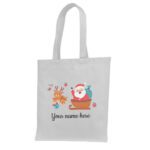8. Custom Name Christmas Tote Bags - White
