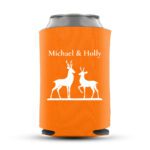 8. Custom Name Wedding Koozies - Orange