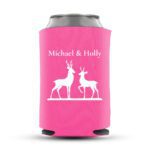 8. Custom Name Wedding Koozies - Pink