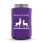 8. Custom Name Wedding Koozies - Purple