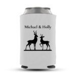 8. Custom Name Wedding Koozies - White