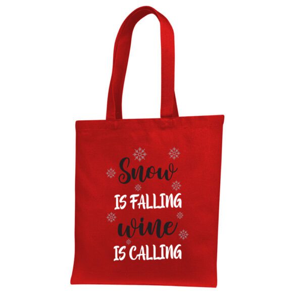 9. Custom Text Red Christmas Tote Bags