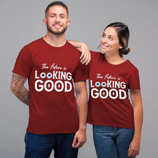 9. Funny Red Custom New Year T-shirts For Couples