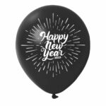 Black Happy New Year Balloons Customized