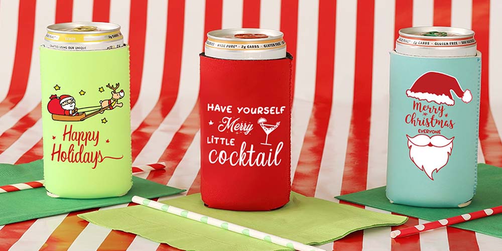 Christmas koozie party favor