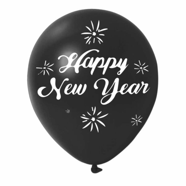 Custom Balloons For New Year - Black