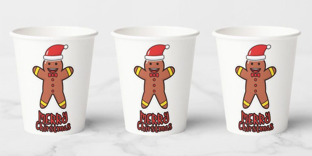 Gingerbread Christmas Paper Cups