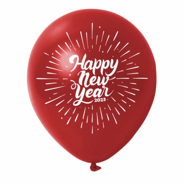 Red Happy New Year Balloons Customized