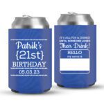 21st Birthday koozies-01-Blue