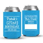 21st Birthday koozies-01-Cyan
