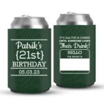 21st Birthday koozies-01-Green