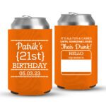 21st Birthday koozies-01-Orange