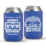 21st Birthday koozies-02-Blue
