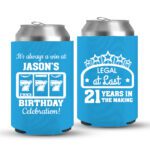 21st Birthday koozies-02-Cyan