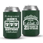 21st Birthday koozies-02-Green