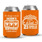 21st Birthday koozies-02-Orange