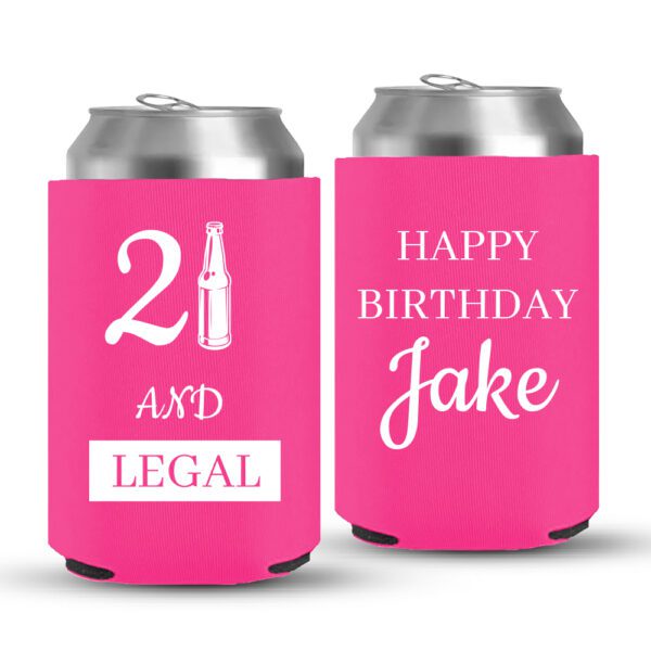 21st Birthday koozies-03-Pink