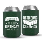 21st Birthday koozies-06-Green