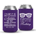 21st Birthday koozies-09-Purple