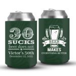 30th Birthday koozies-05-Green
