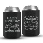 30th Birthday koozies-10-Black