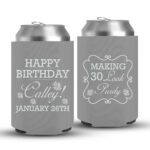 30th Birthday koozies-10-Grey
