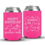 30th Birthday koozies-10-Pink