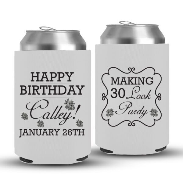 30th Birthday koozies-10-White