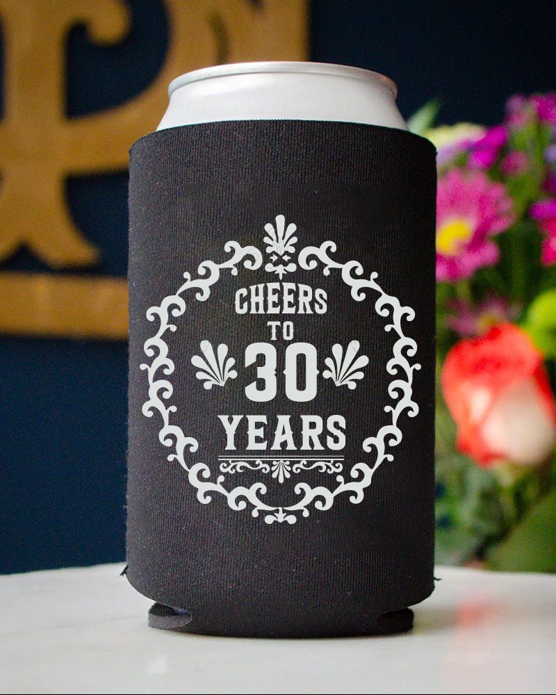 30th birthday koozie header