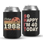 40th Birthday koozies-01-Black