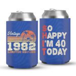 40th Birthday koozies-01-Blue