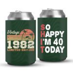 40th Birthday koozies-01-Green