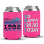 40th Birthday koozies-01-Pink