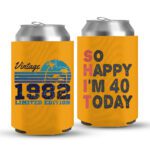 40th Birthday koozies-01-yellow