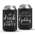 40th Birthday koozies-02-Black