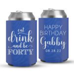 40th Birthday koozies-02-Blue
