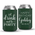 40th Birthday koozies-02-Green