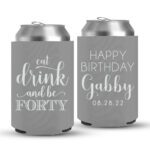 40th Birthday koozies-02-Grey