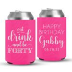 40th Birthday koozies-02-Pink