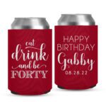 40th Birthday koozies-02-red