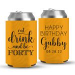40th Birthday koozies-02-yellow
