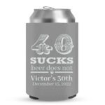 40th Birthday koozies-03-Grey