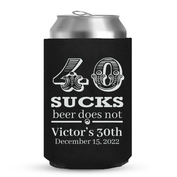 40th Birthday koozies-03-black