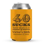 40th Birthday koozies-03-yellow