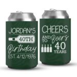 40th Birthday koozies-04-Green