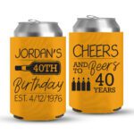 40th Birthday koozies-04-yellow
