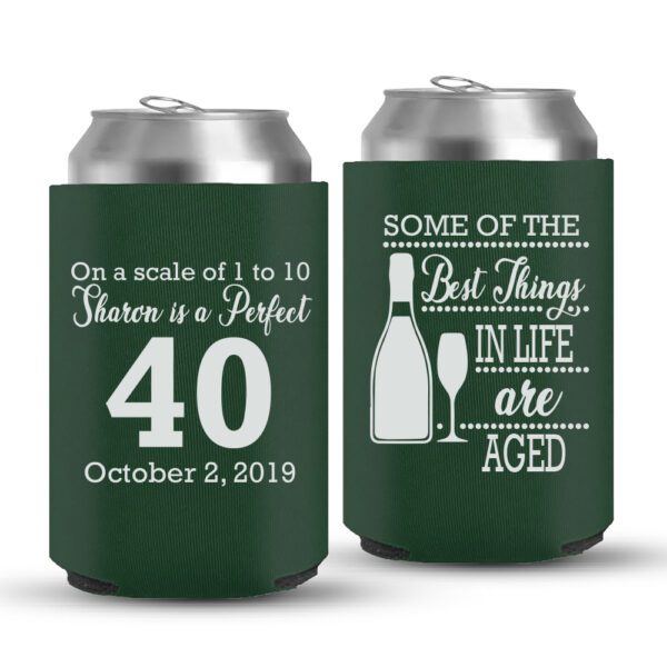 40th Birthday koozies-05-Green